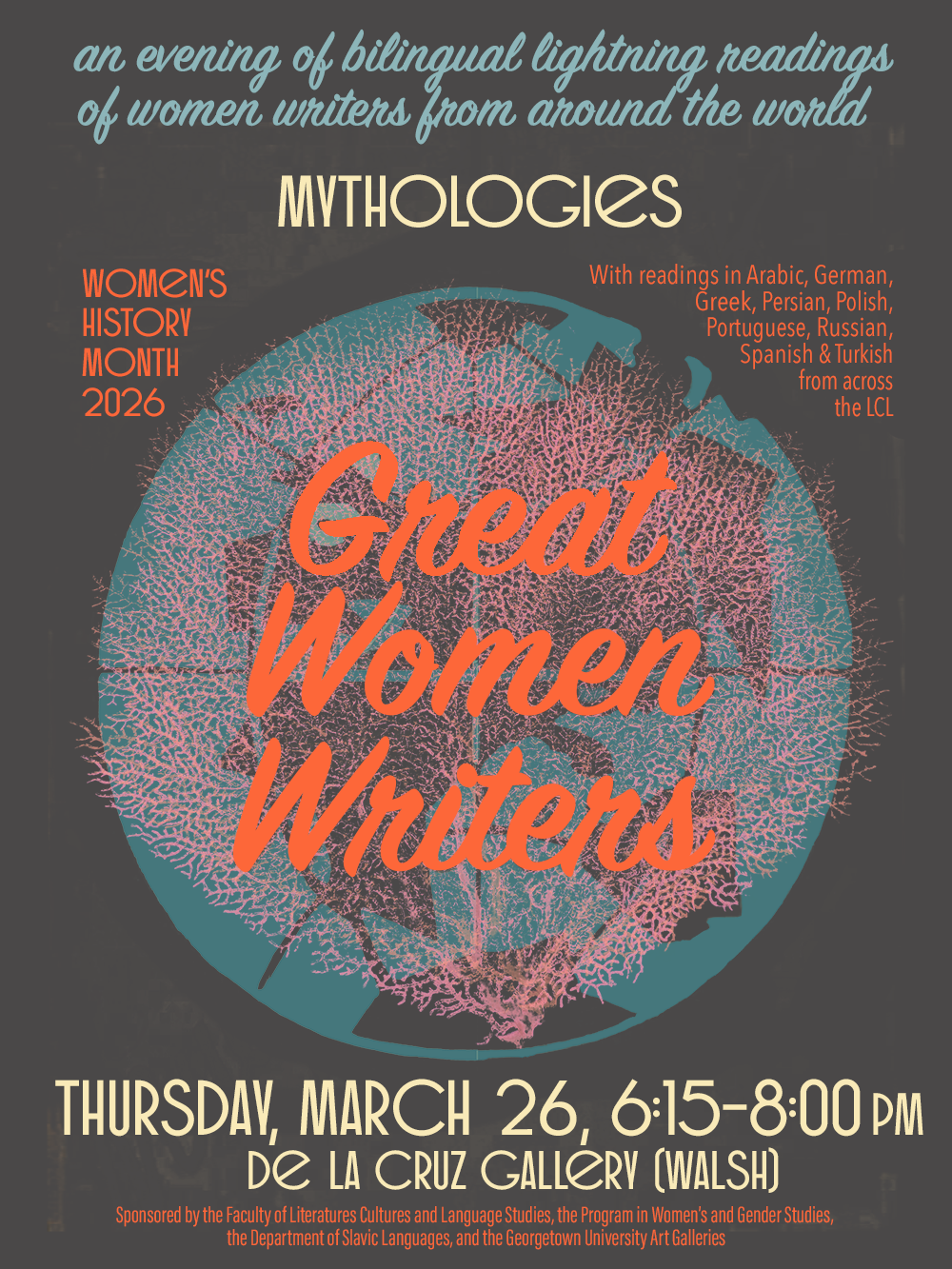 Poster for a Women's History Month event titled 
